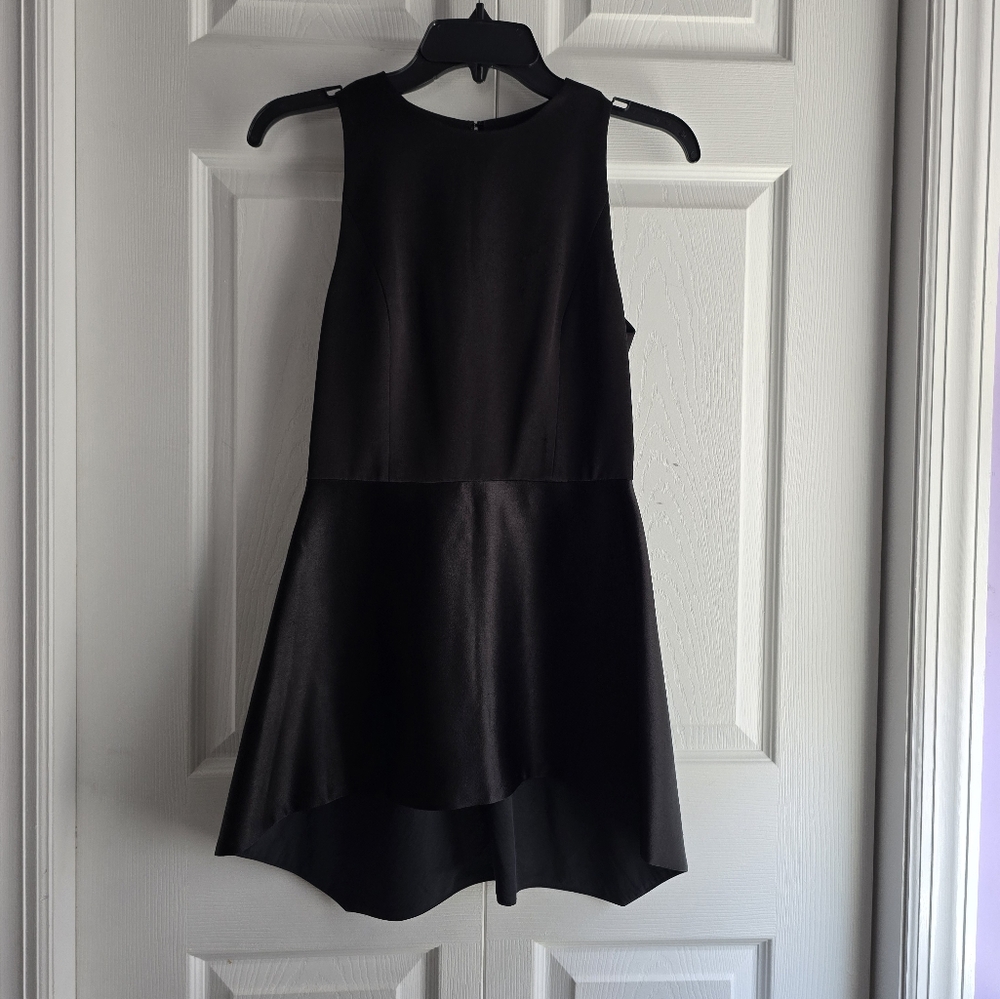 Alice + Olivia Black Satin Sleeveless Dress Size Zero